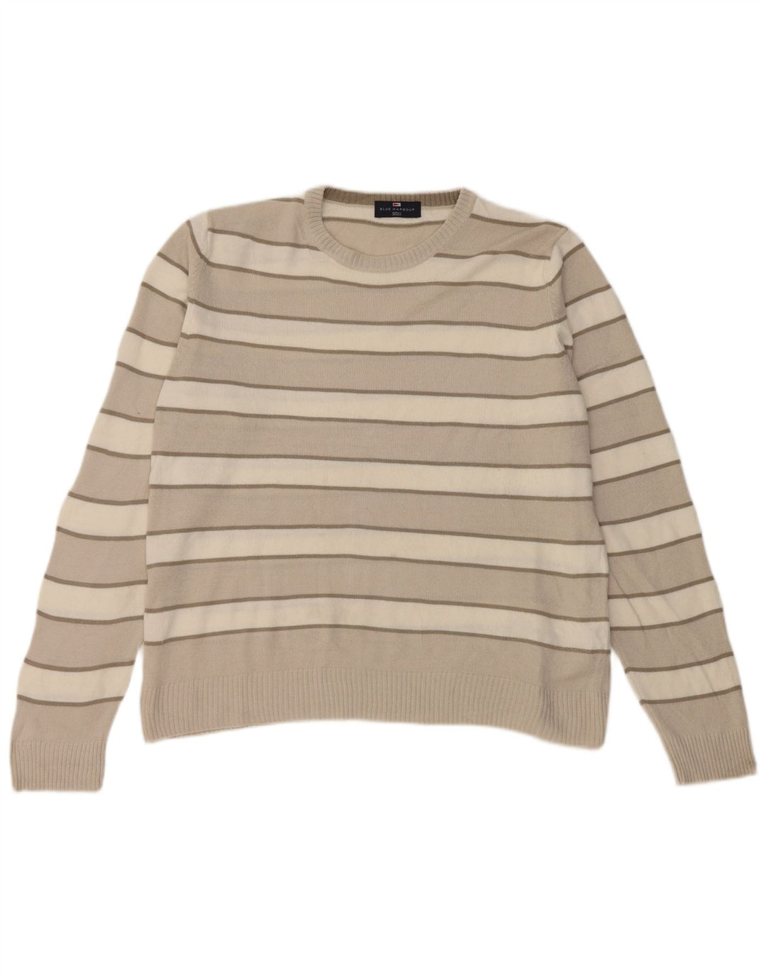 Męski sweter Marks & Spencer Blue Harbor z okrągłym dekoltem, średni beż