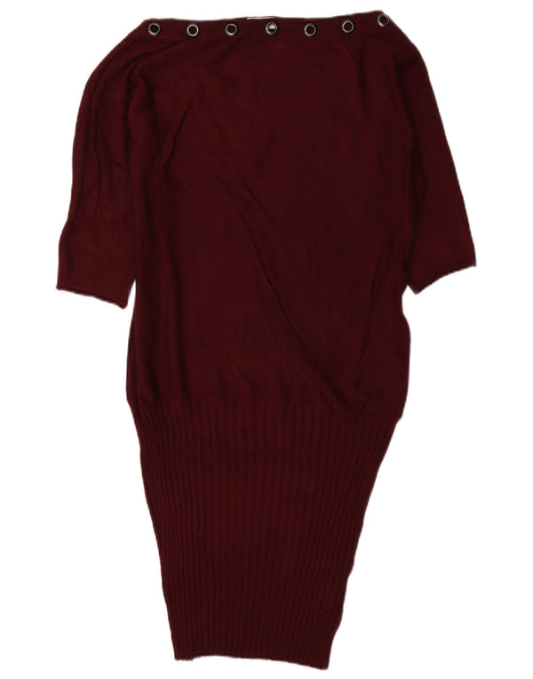 Liu Jo Damska sukienka oversize z rękawem 3/4 i obniżoną talią, UK 6 XS, burgundowa