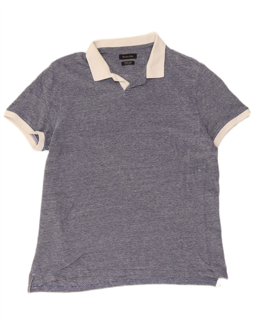 Męska koszulka polo do rugby Massimo Dutti, duża, niebieska, bawełniana