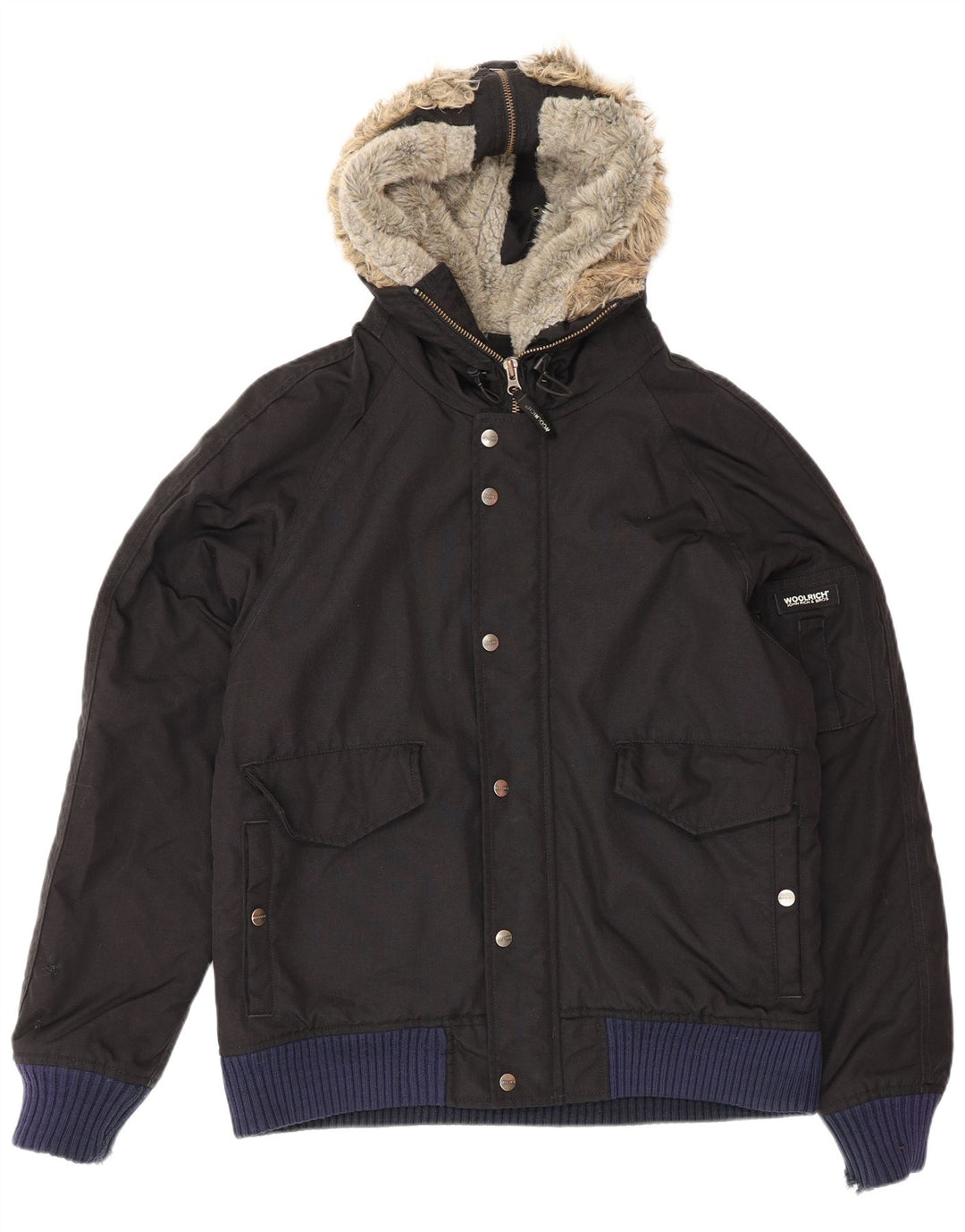 Męska kurtka wiatrówka z kapturem Woolrich UK 40 duża czarna