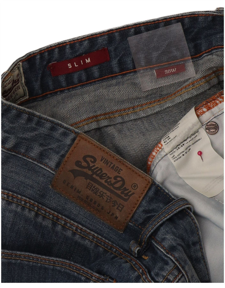 Męskie spodenki jeansowe Superdry W30, średnioniebieskie, bawełniane
