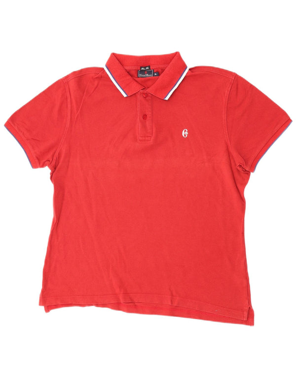Męska koszulka polo Conte of Florence o dopasowanym kroju XL, czerwona, bawełniana