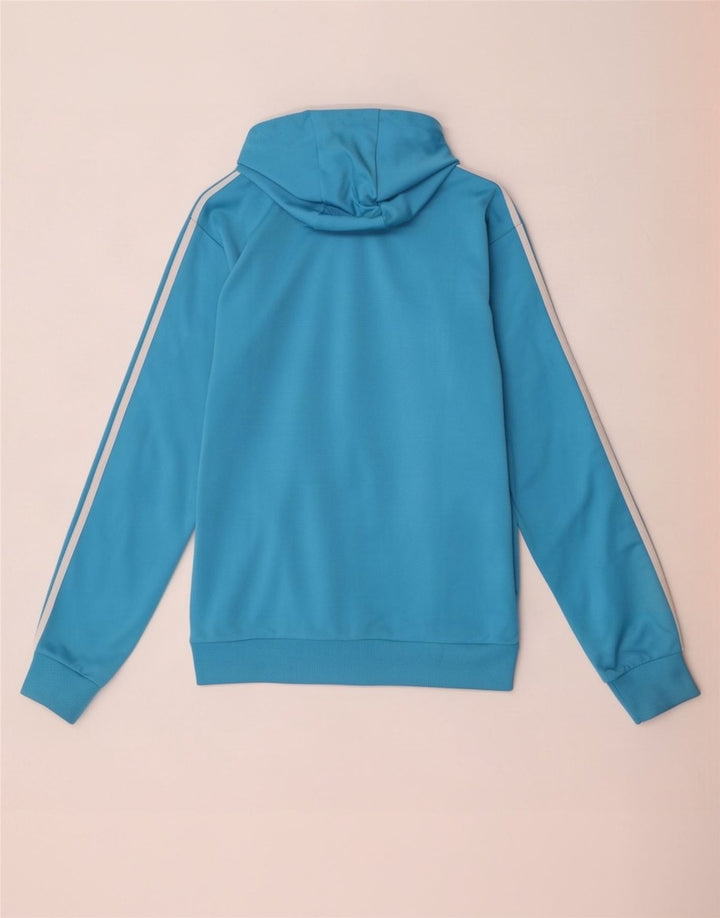 Adidas Męski sweter z kapturem i zamkiem błyskawicznym, mały, niebieski poliester