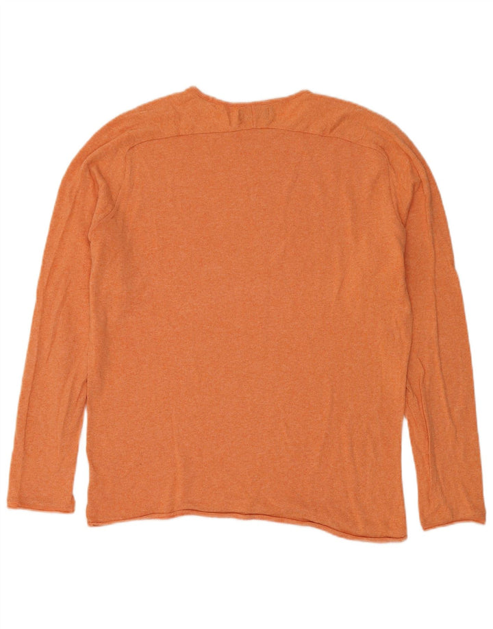 Męski sweter Zara z okrągłym dekoltem, duży, pomarańczowy