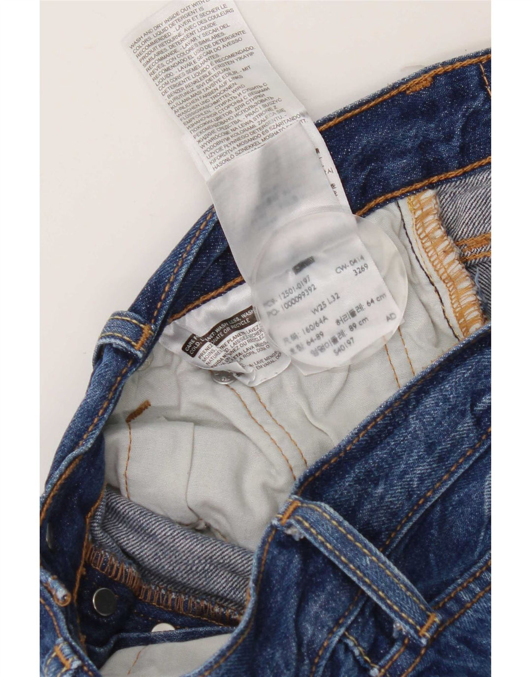 Damskie dżinsy Levi's 501 Straight W25 L27 Niebieskie bawełniane