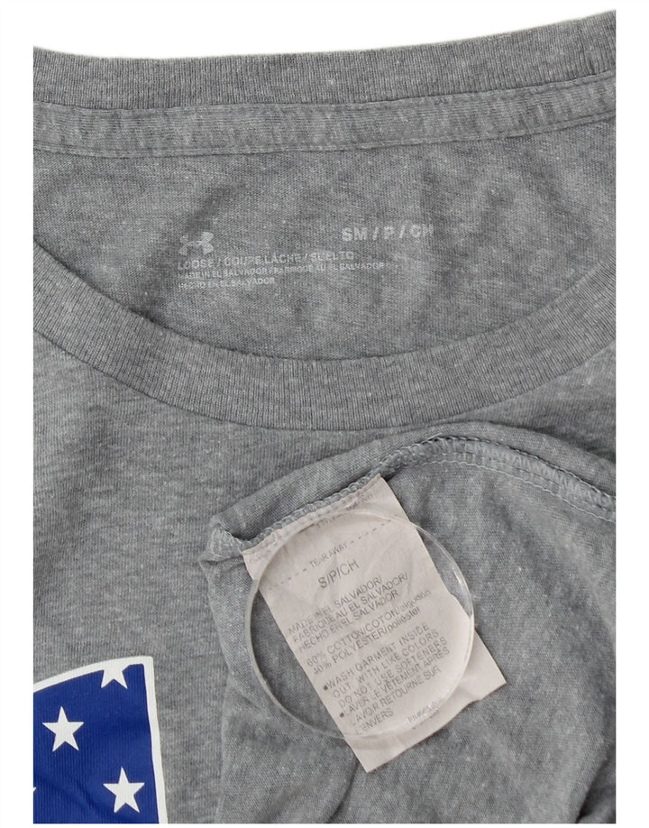 Męska koszulka z grafiką Under Armour, mała, szara, nakrapiana bawełna