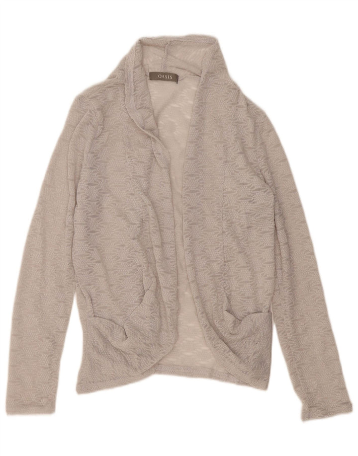 Damski kardigan oversize Oasis Top UK 10, mały, szary, geometryczny poliester