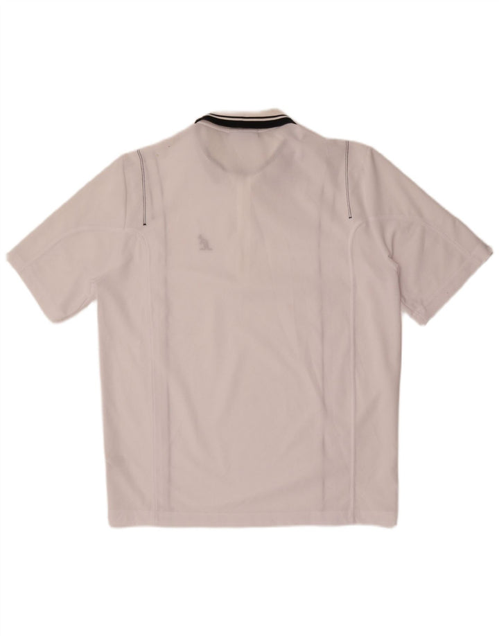 Męska koszulka polo z zamkiem błyskawicznym IT 50, AUSTRALIJSKA L'ALPINA, biały poliester
