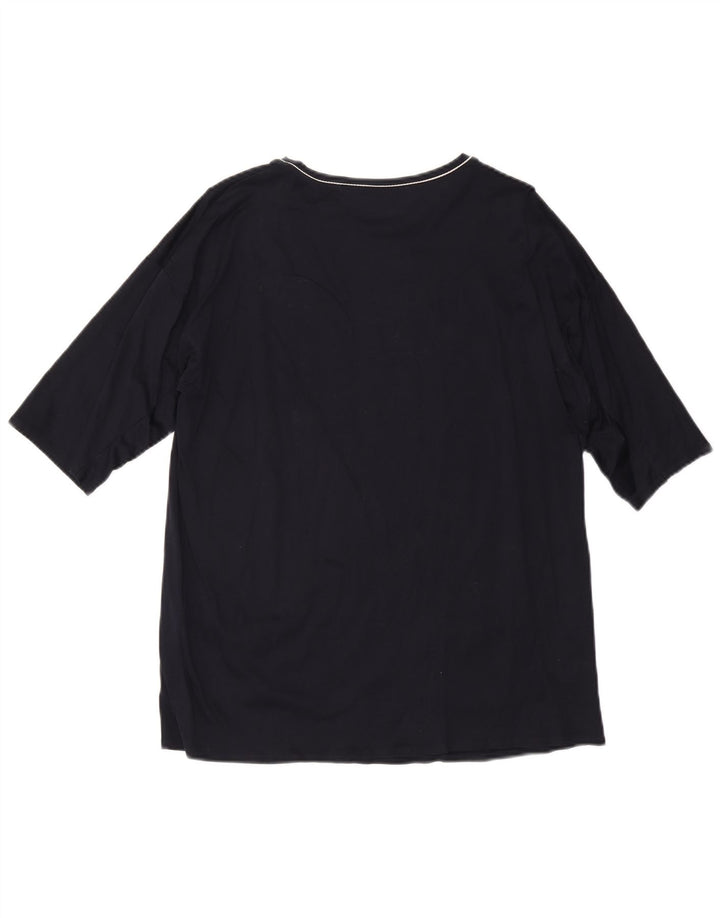Bluzka damska MAX MARA z rękawem 1/2, UK 14, średnia, granatowa, bawełniana