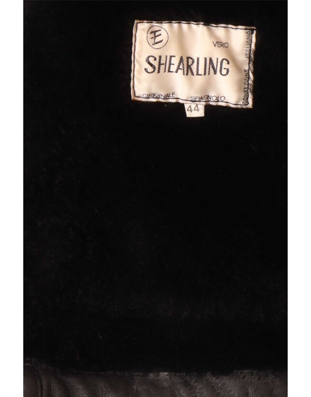 Vintage męska kurtka Shearling UK 44 2XL Czarny Shearling