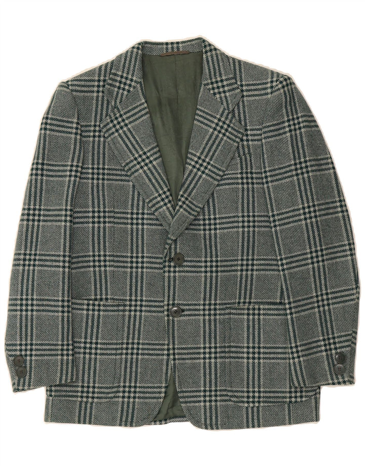 ALFA Mens 2 Button Blazer Jacket IT 50 Large Green Check Vintage Alfa and Second-Hand Alfa from Messina Hembry 