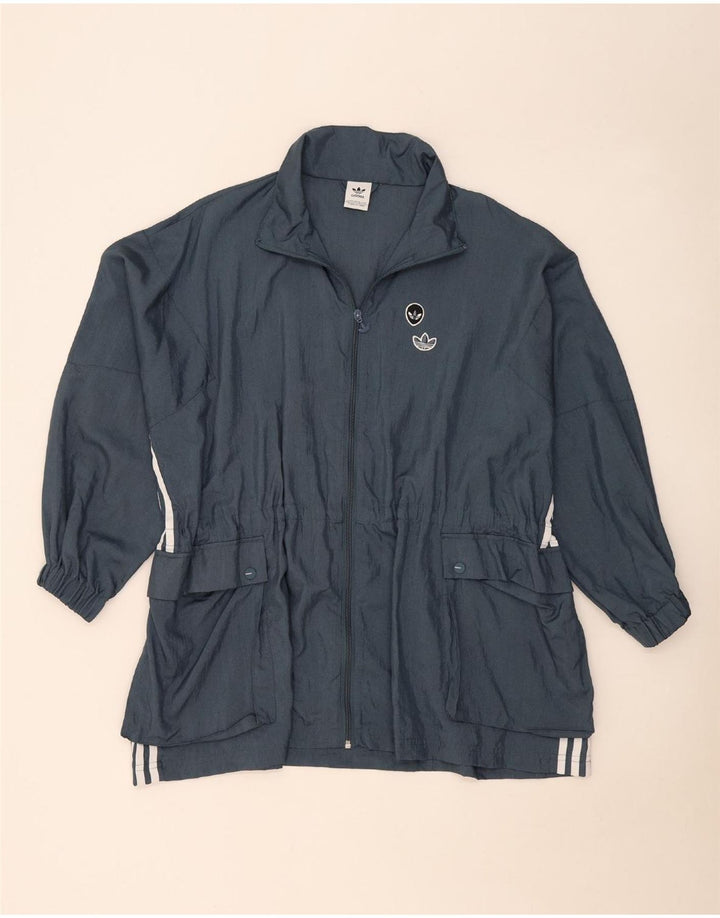 Damska kurtka oversize Adidas UK 8 Small Blue Poliamid