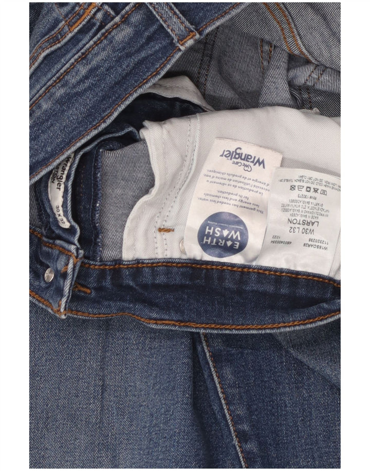 Wrangler Męskie Larston Slim Jeans W30 L28 Niebieskie bawełniane