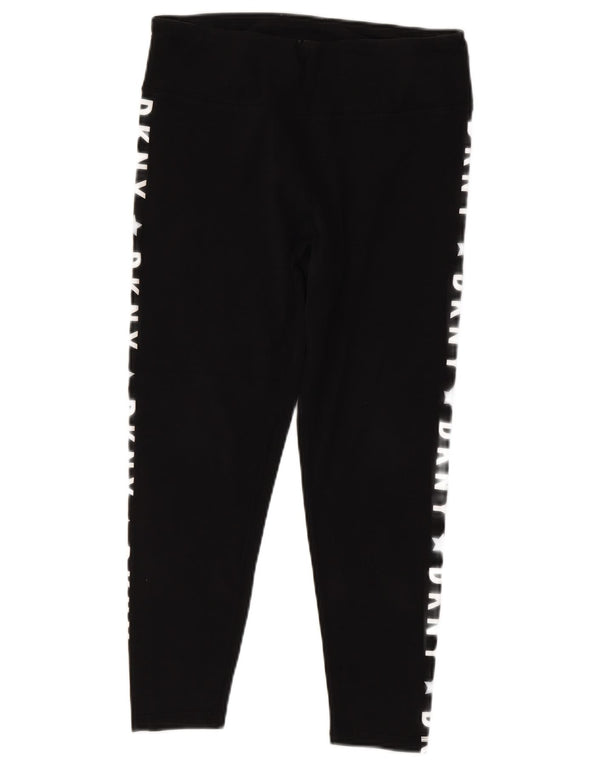 Damskie legginsy Capri Dkny Graphic UK 14, duże, czarne, bawełniane