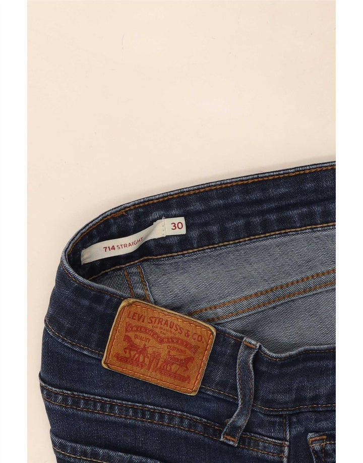 Damskie jeansy Levi's 714 Straight W30 L29 Granatowe