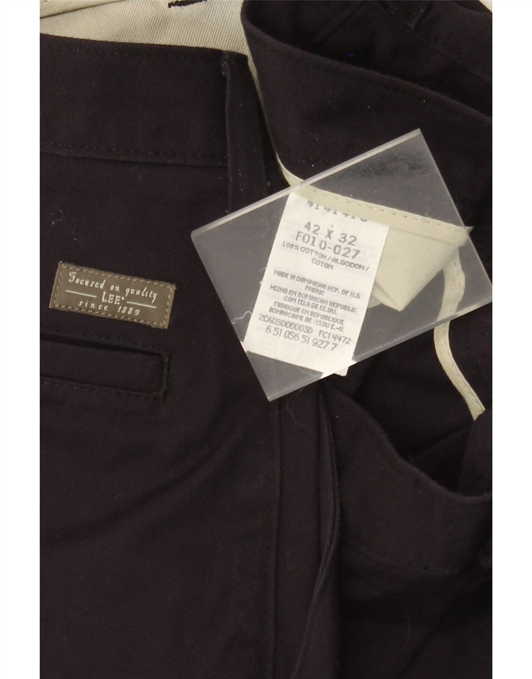 Spodnie męskie LEE Pegged Chino W42 L32 Granatowa bawełna