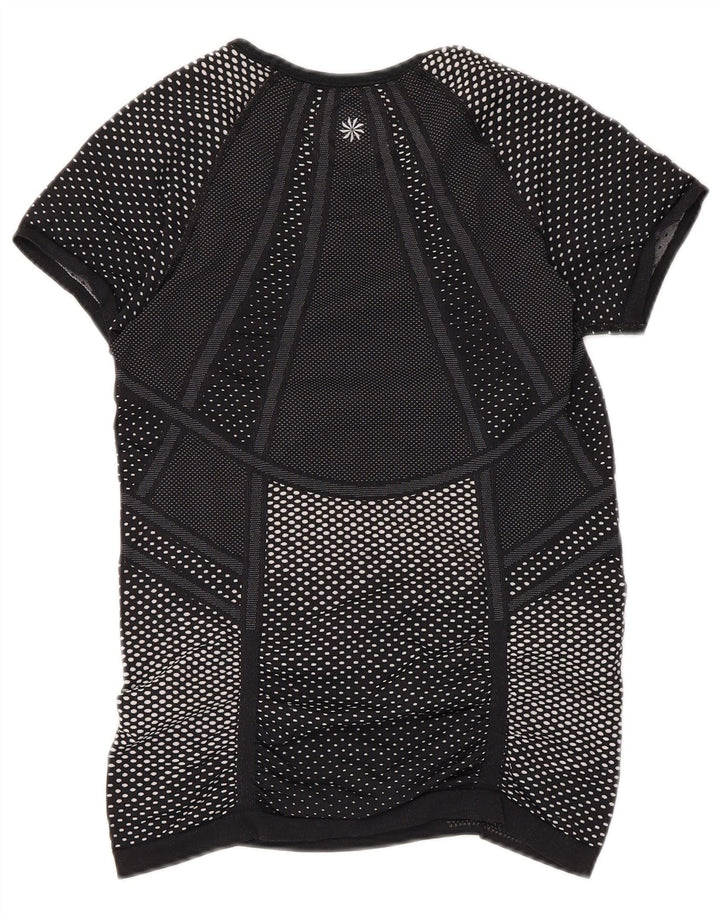 T-shirt damski ATHLETA Top UK 8, mały, czarny, cętkowany poliester