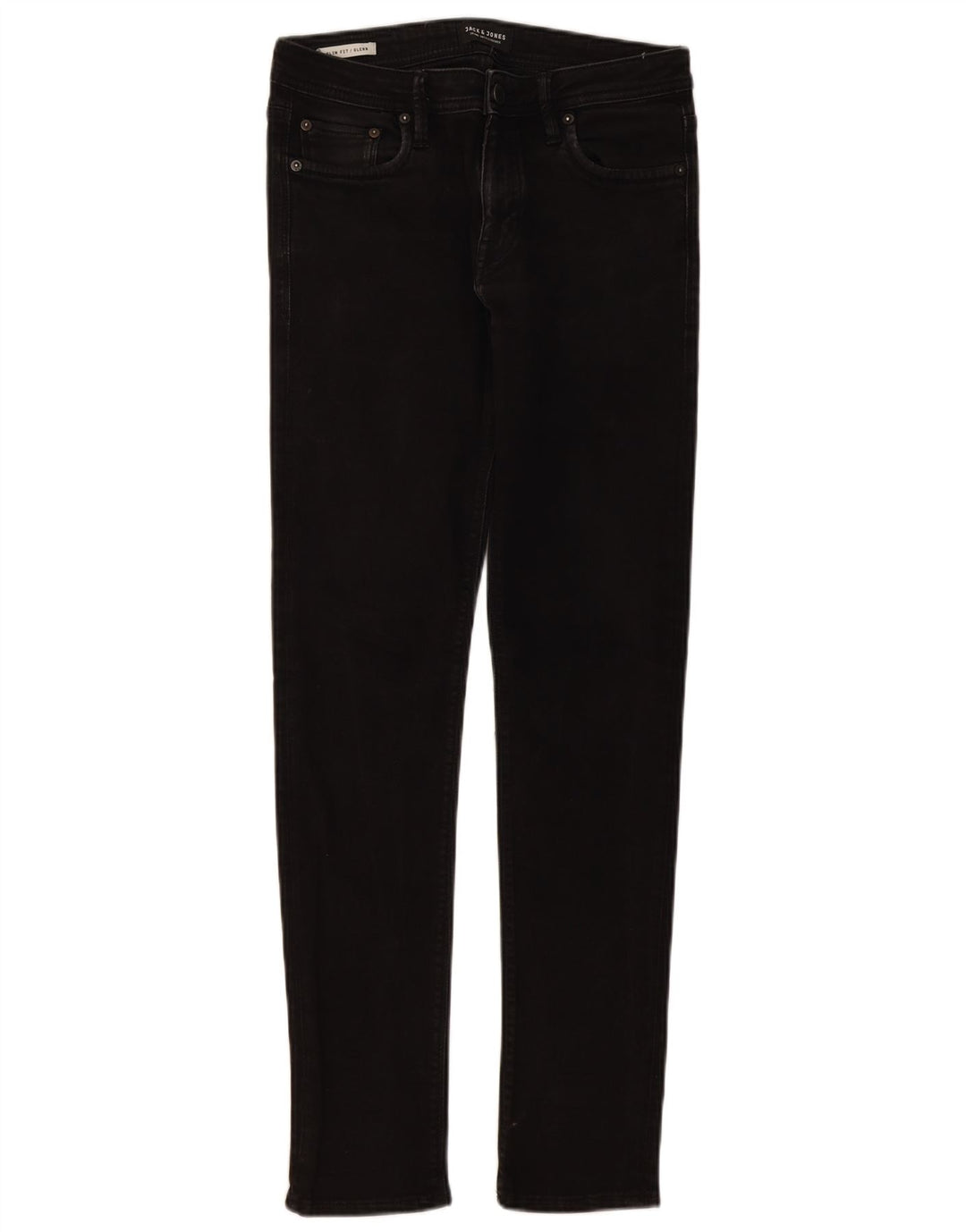 JACK & JONES Mens GLENN Slim Jeans W29 L32 Black Cotton