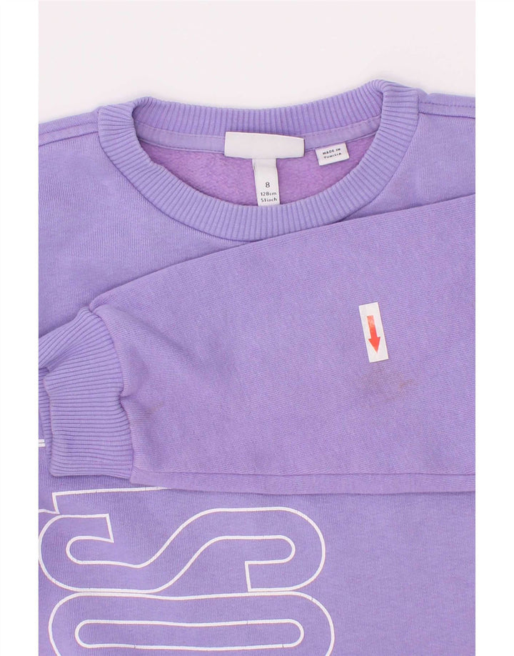 Lacoste Chłopięca bluza z grafiką, 7-8 lat, fioletowa bawełna