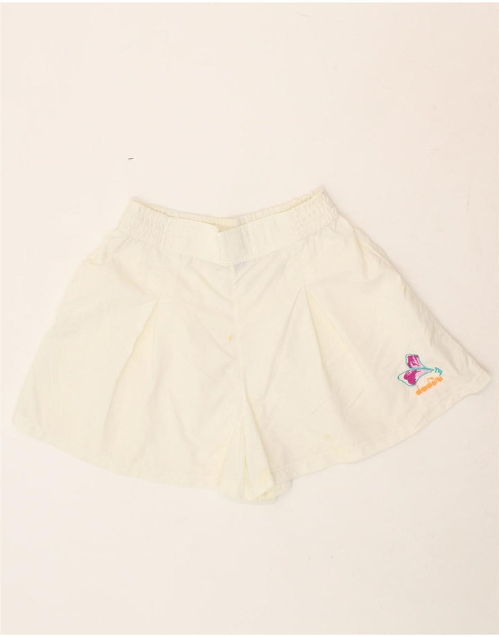 DIADORA Womens Sport Shorts IT 44 Medium  White Polyester Vintage Diadora and Second-Hand Diadora from Messina Hembry 
