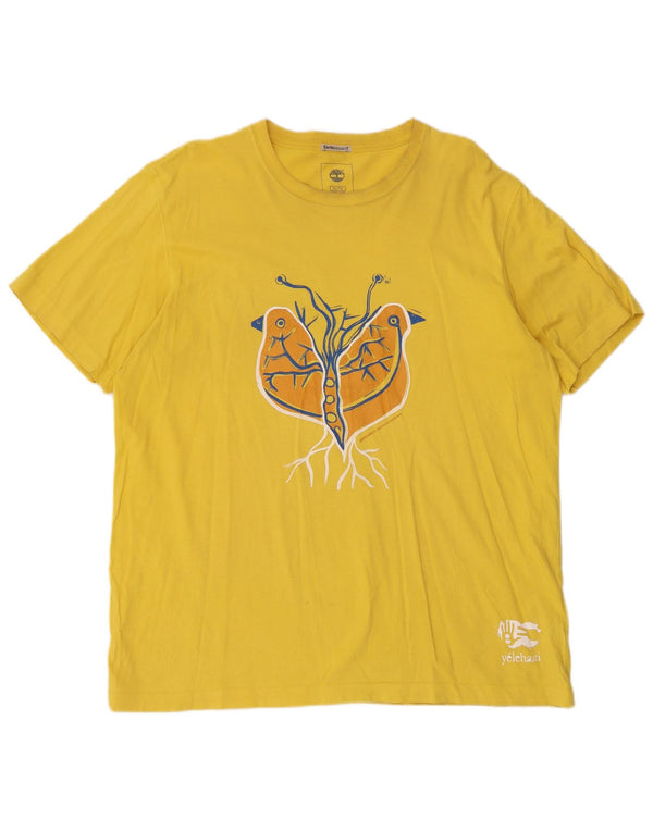 T-shirt męski Timberland Earthkeepers o regularnym kroju z grafiką, XL żółty