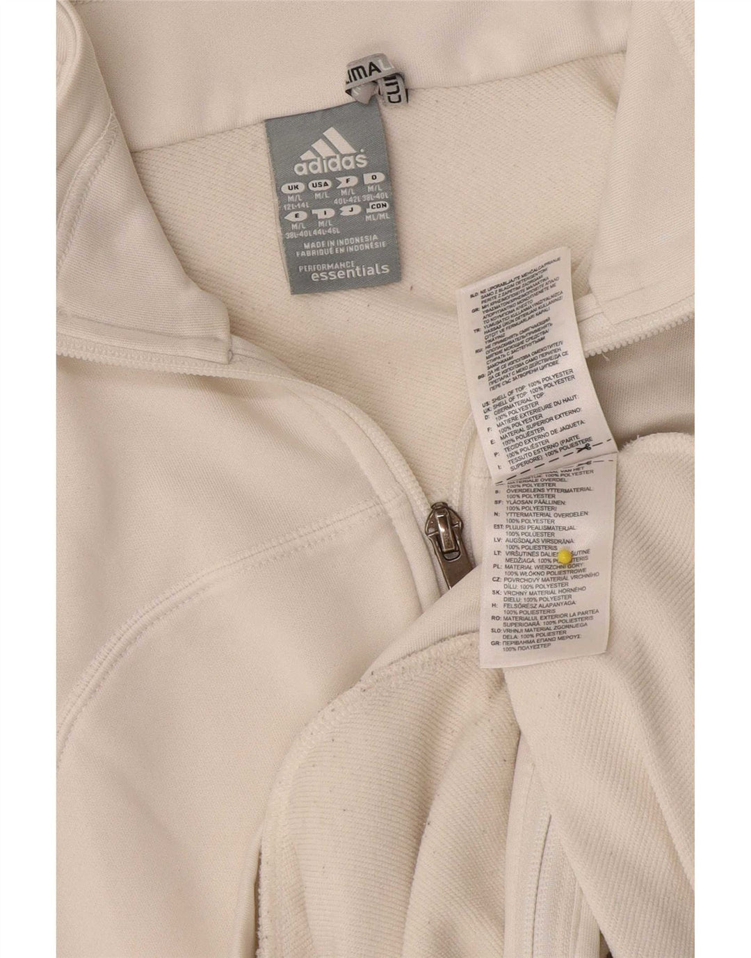 Kurtka Adidas Damska Climalite Dresowa Top UK 12/14 Średnia Biała