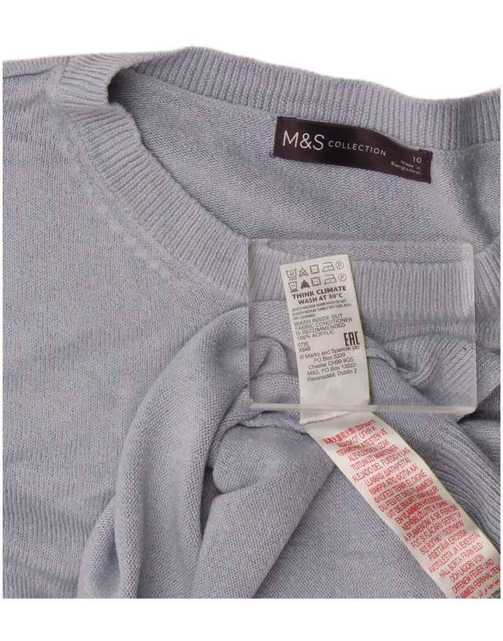 Marks & Spencer Damski sweter oversize z okrągłym dekoltem, UK 10, mały niebieski