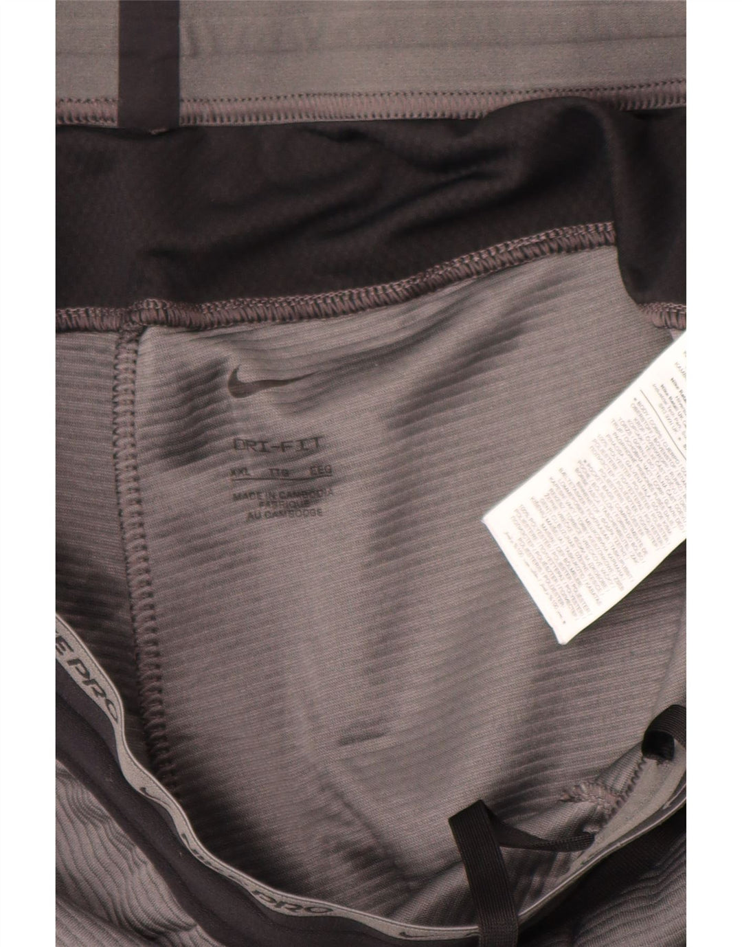 Męskie spodnie dresowe Nike Dri Fit 2XL, szary poliester z blokami kolorów