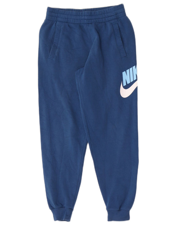 Chłopięce spodnie dresowe Nike z grafiką, 10-11 lat, średnia niebieska bawełna