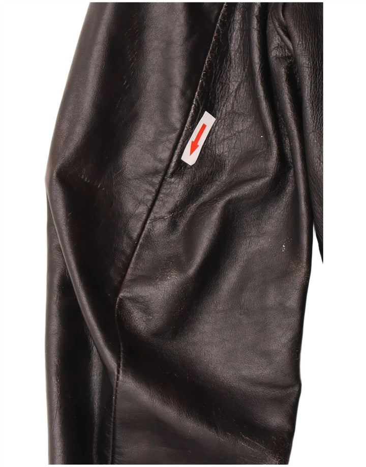 Vintage damska kurtka skórzana UK 10, mała czarna skóra