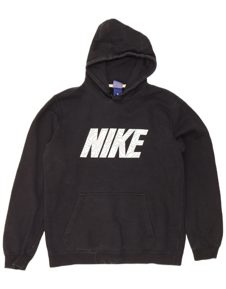 Męski sweter z kapturem Nike z grafiką, średni czarny, bawełniany