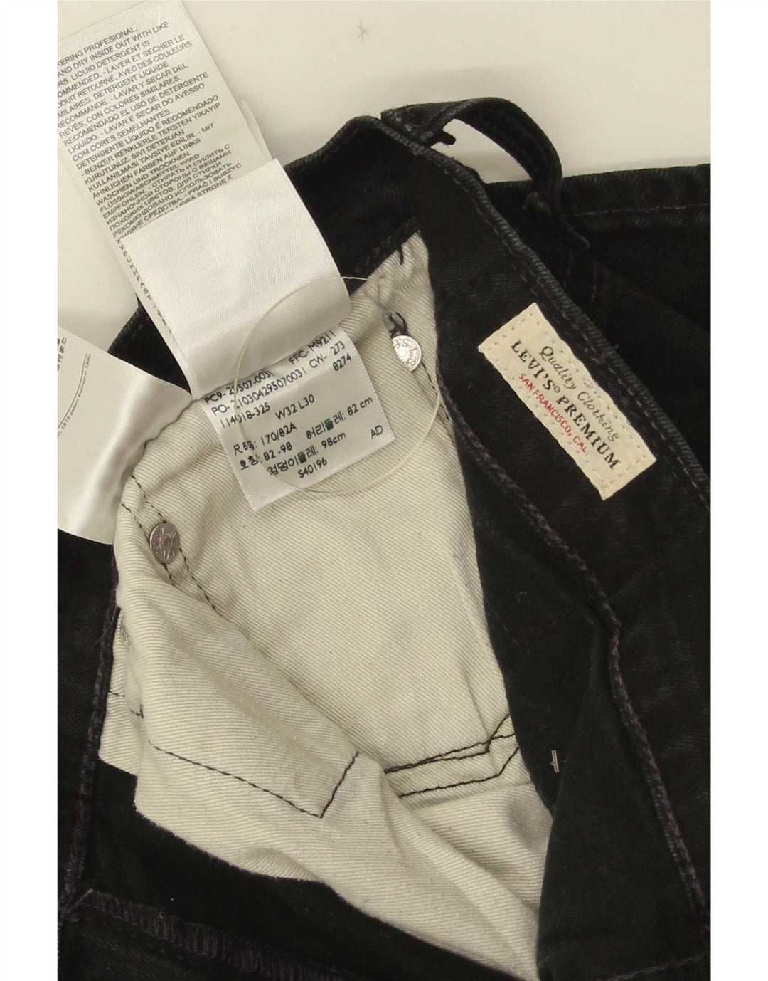 Damskie proste dżinsy Levi's W32 L30 Czarna bawełna