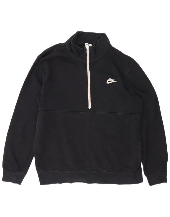 Męski sweter z zamkiem błyskawicznym Nike, duży, czarny, bawełniany