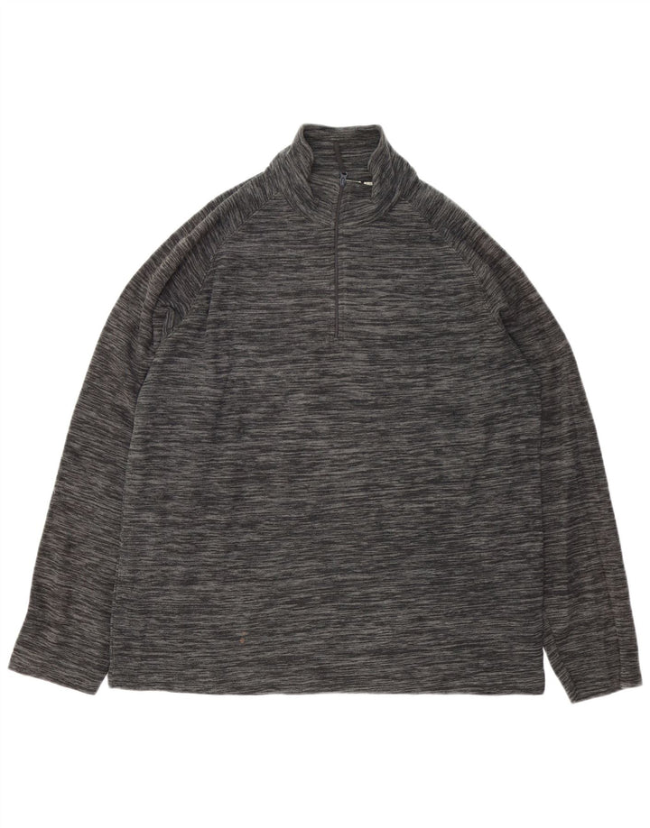 MOUNTAIN WAREHOUSE Męski sweter polarowy z zamkiem błyskawicznym i dużym szarym prążkiem