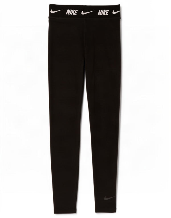 Nike Womens Tight Fit Graphic Leggings UK 6 XS Black Cotton
