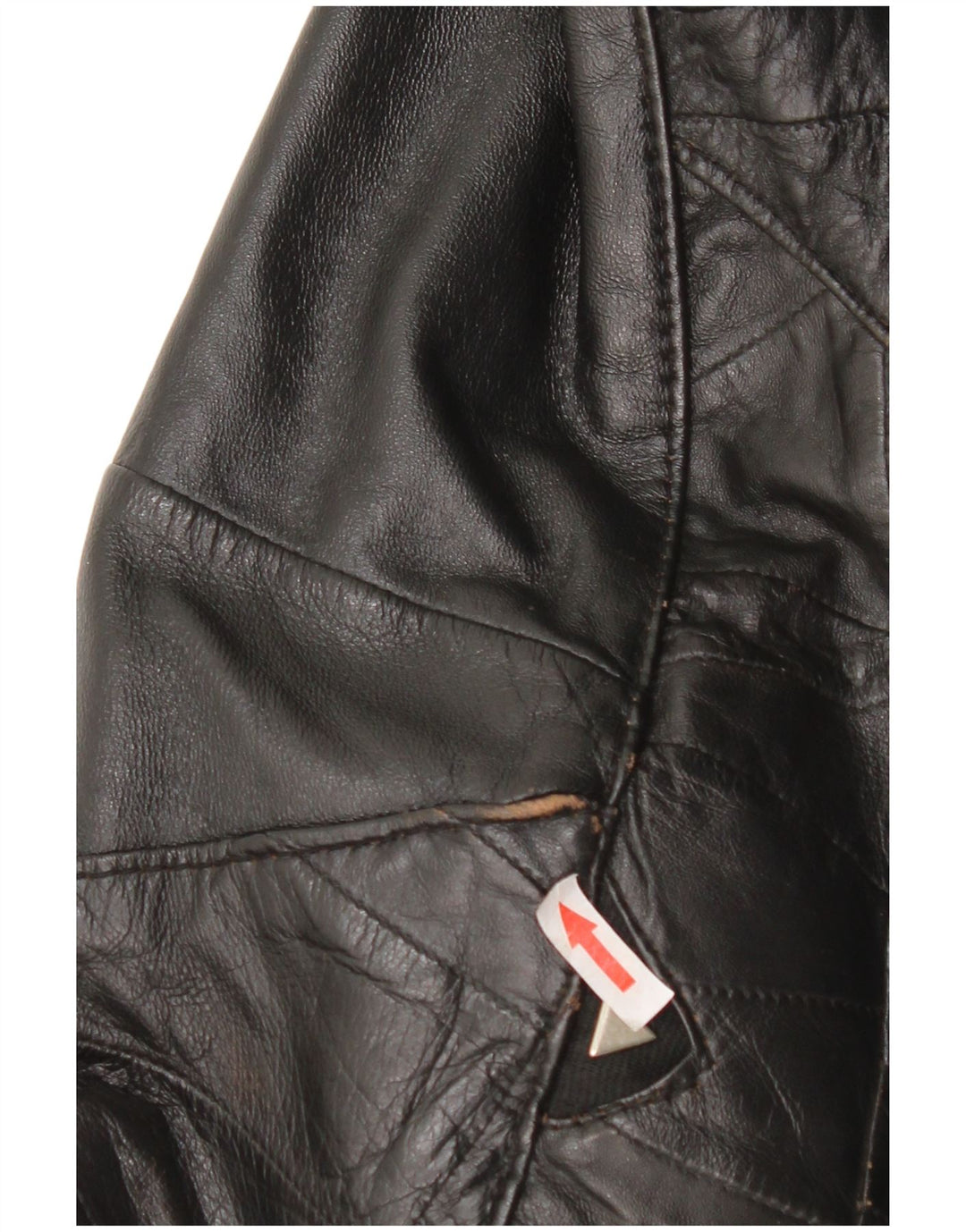 Vintage damska kurtka skórzana Bomber UK 12, średnia czarna skóra