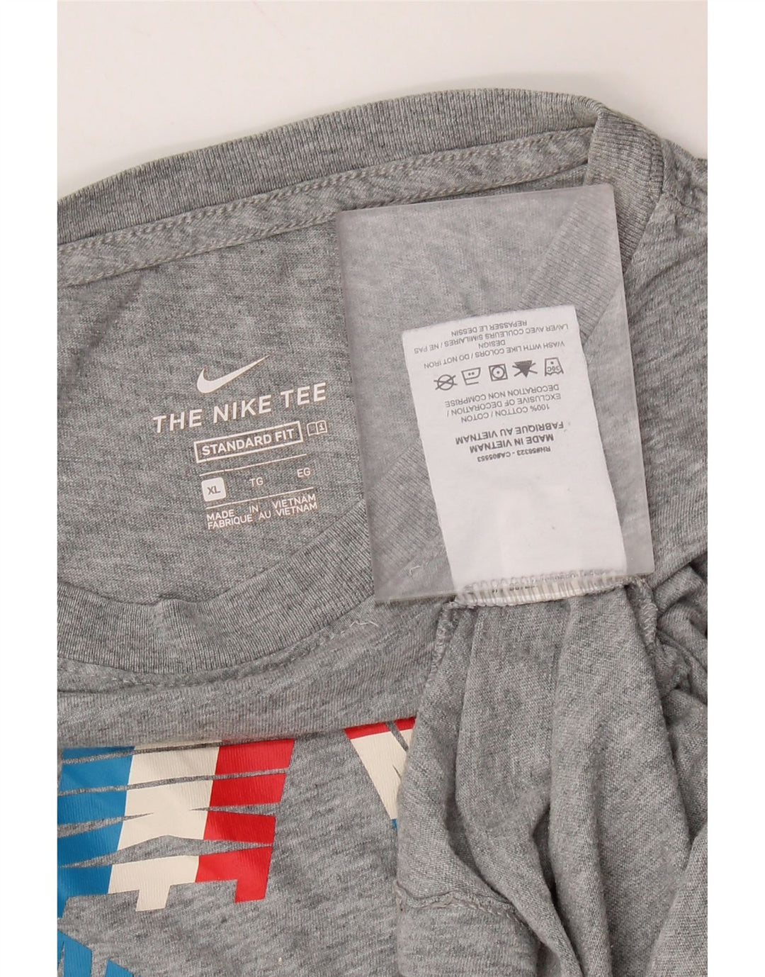 Damski T-shirt NIKE o standardowym kroju z grafiką, UK 18 XL, szara bawełna