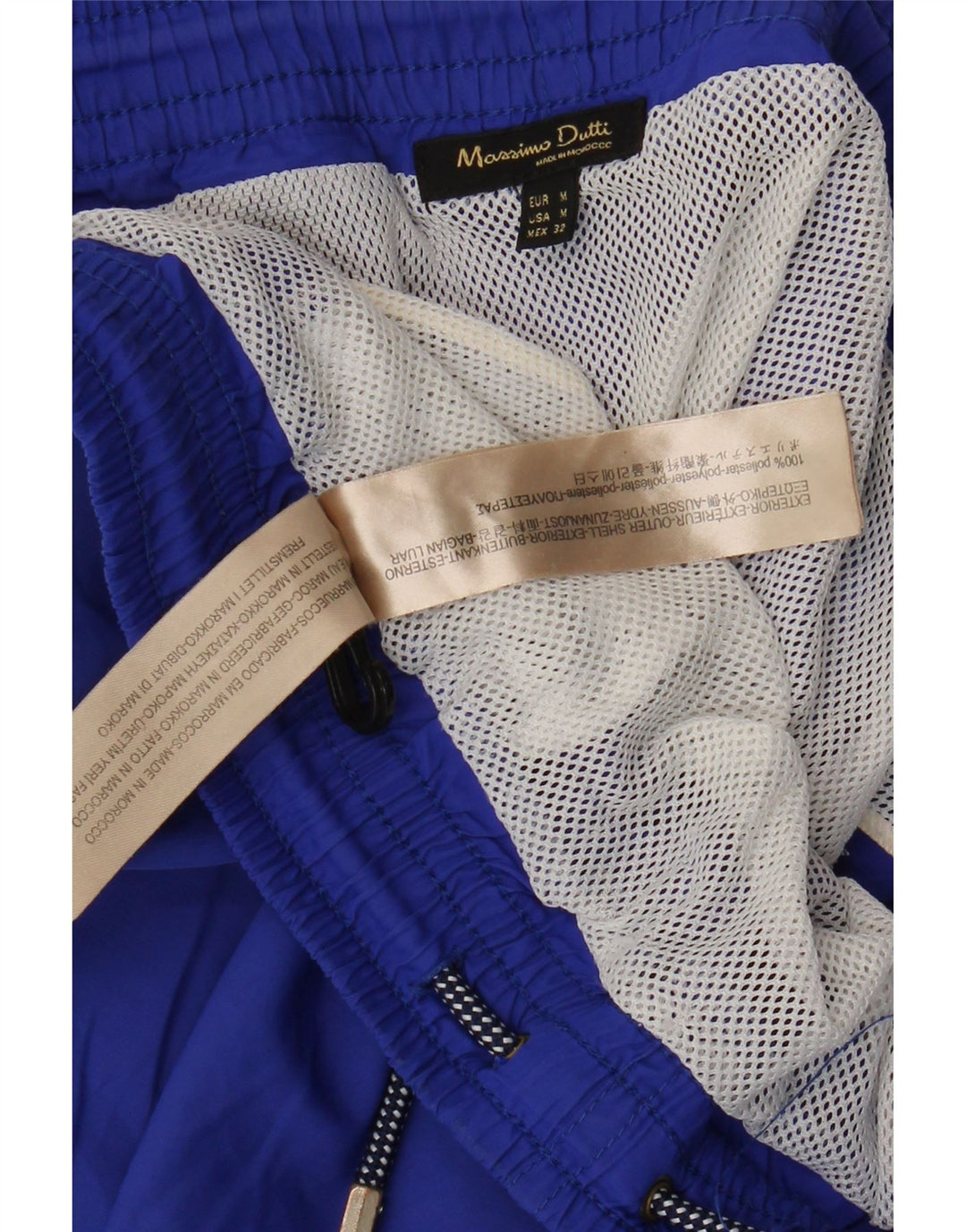 Męskie spodenki kąpielowe Massimo Dutti, średni niebieski, poliester
