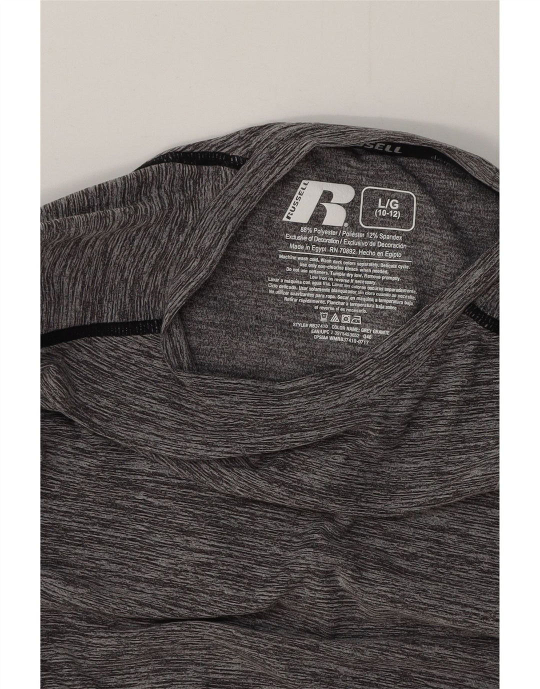 Chłopięca koszulka z długim rękawem RUSSELL ATHLETIC Dri-Power, duża, 10-11 lat, szara