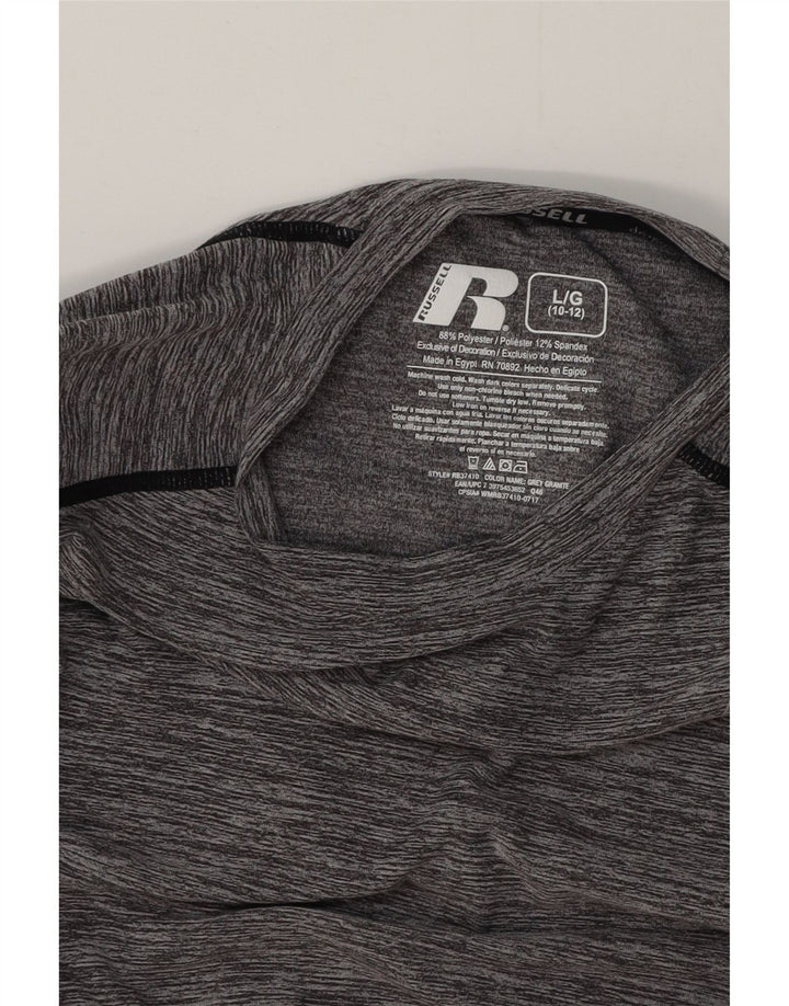 Chłopięca koszulka z długim rękawem RUSSELL ATHLETIC Dri-Power, duża, 10-11 lat, szara