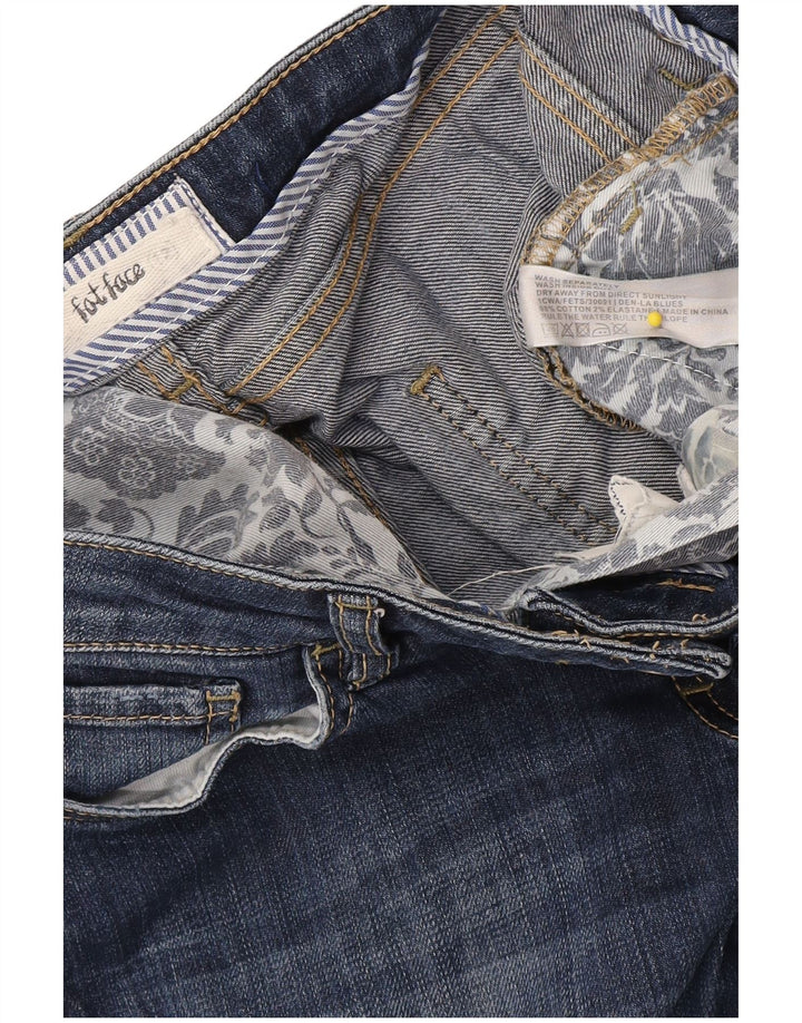 Damskie jeansy przycięte Fat Face UK 12 Medium W34 L23 Niebieskie bawełniane