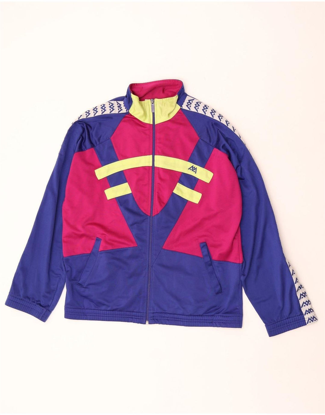 Męska bluza dresowa w stylu vintage z grafiką, duży niebieski poliester z blokami kolorów