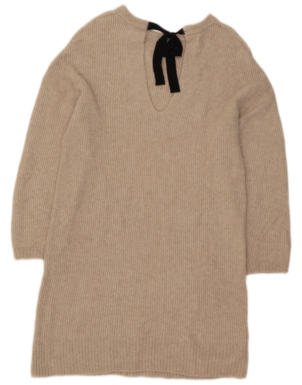Damska sukienka oversize Massimo Dutti z rękawem 3/4, UK 10, mała, beżowa