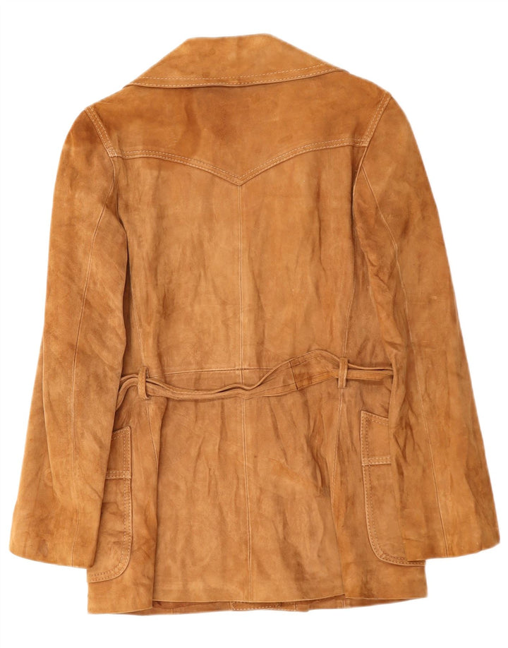 Zamszowa kurtka damska VINTAGE UK 14 Średni brąz