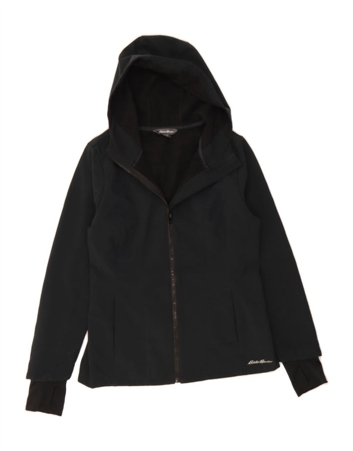 EDDIE BAUER Womens Hooded Windbreaker Jacket UK 10 Small Black Polyester Vintage Eddie Bauer and Second-Hand Eddie Bauer from Messina Hembry 