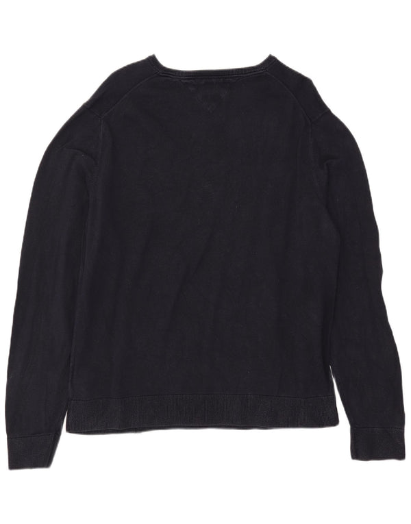 Męski sweter Tommy Hilfiger z dekoltem w kształcie litery V, 2XL, granatowy, bawełniany