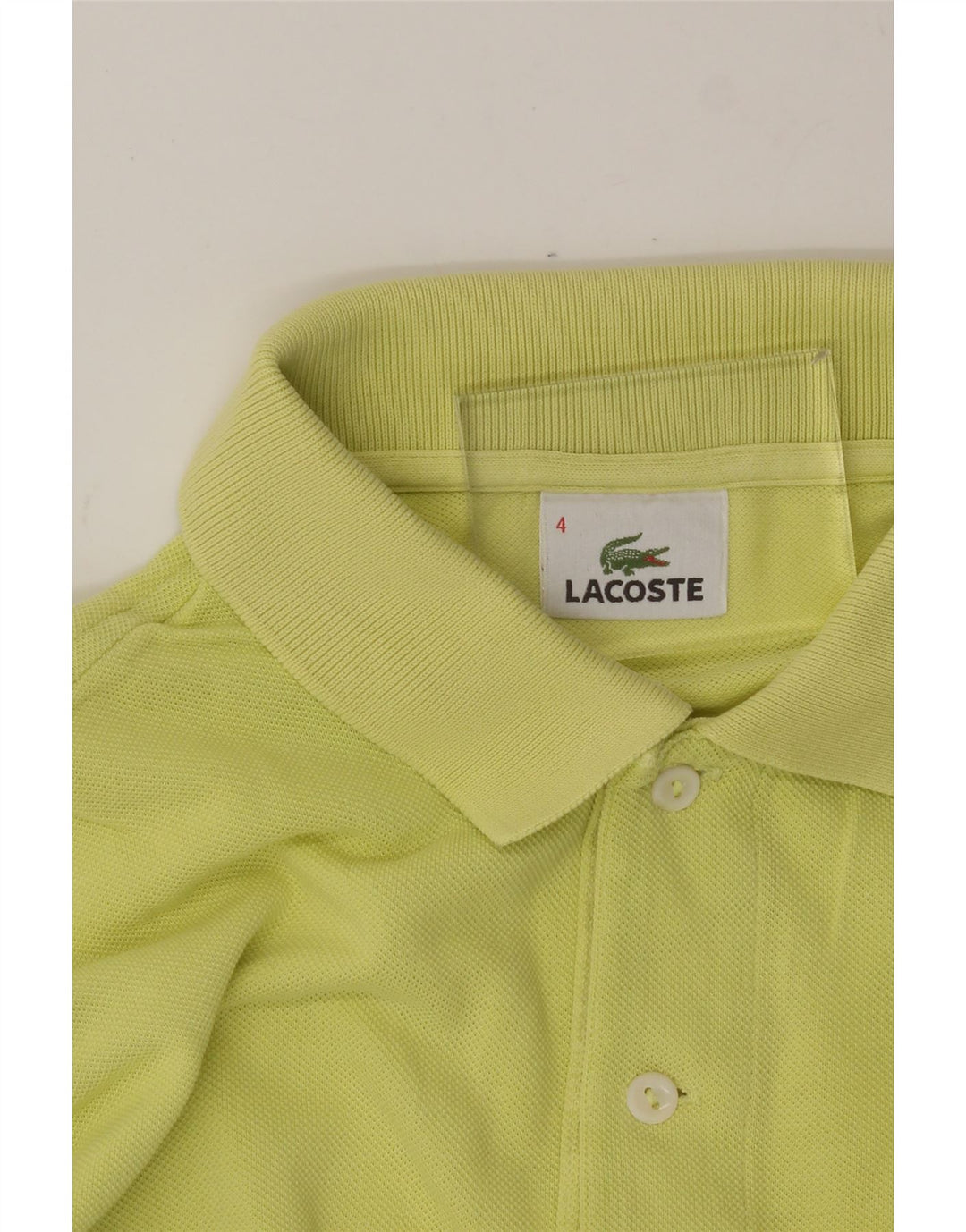 LACOSTE Mens Polo Shirt Size 4 Medium Yellow Cotton Vintage Lacoste and Second-Hand Lacoste from Messina Hembry 