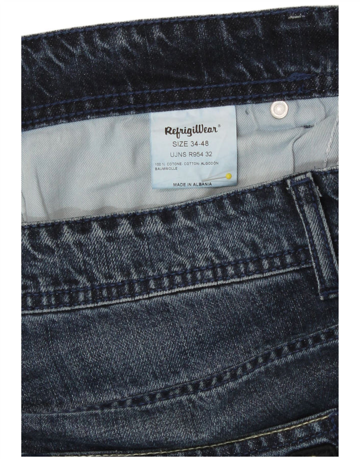 Refrigiwear Męskie jeansy slim W34 L30 Granatowa bawełna