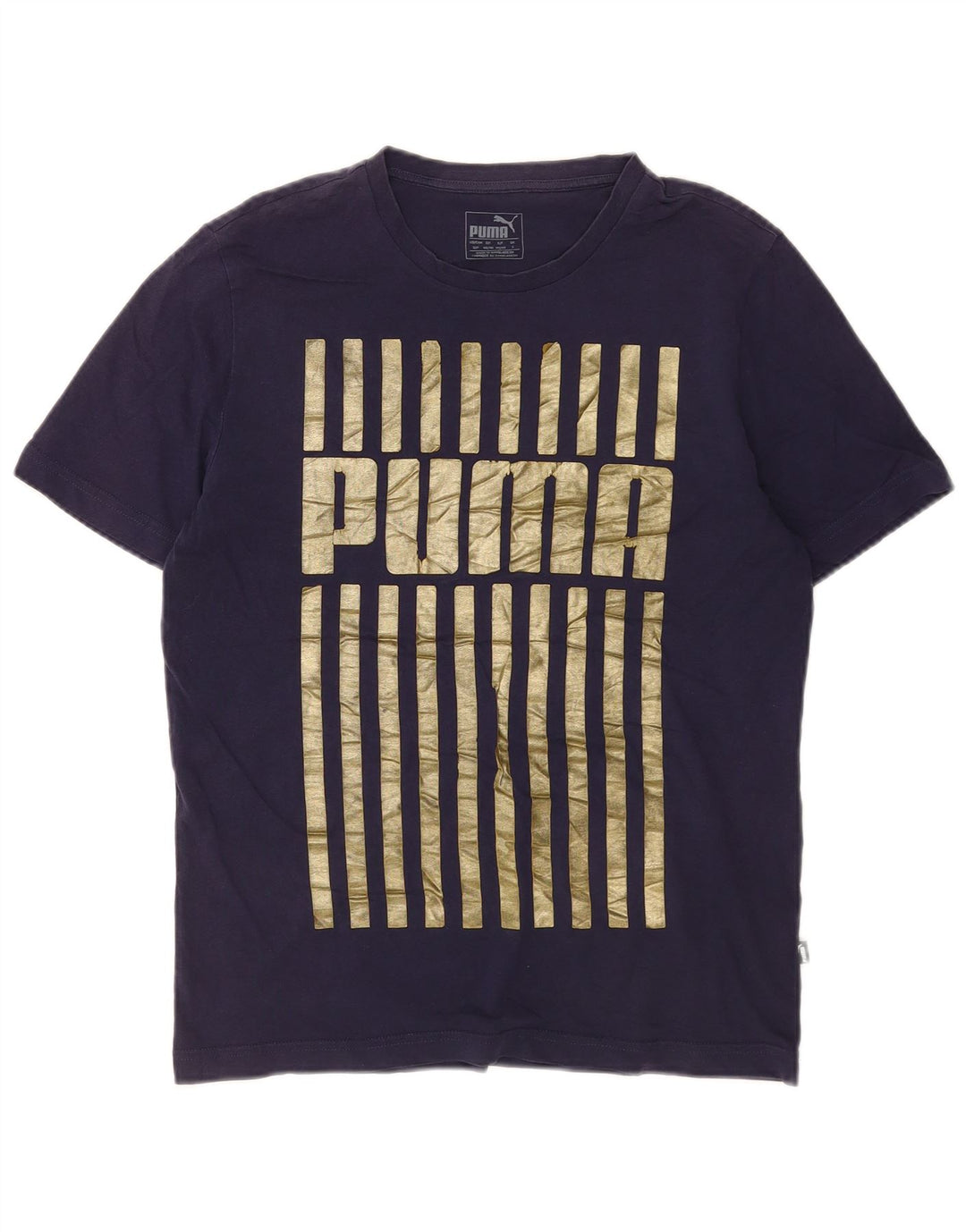 Męska koszulka z grafiką Puma, mała, granatowa, bawełniana
