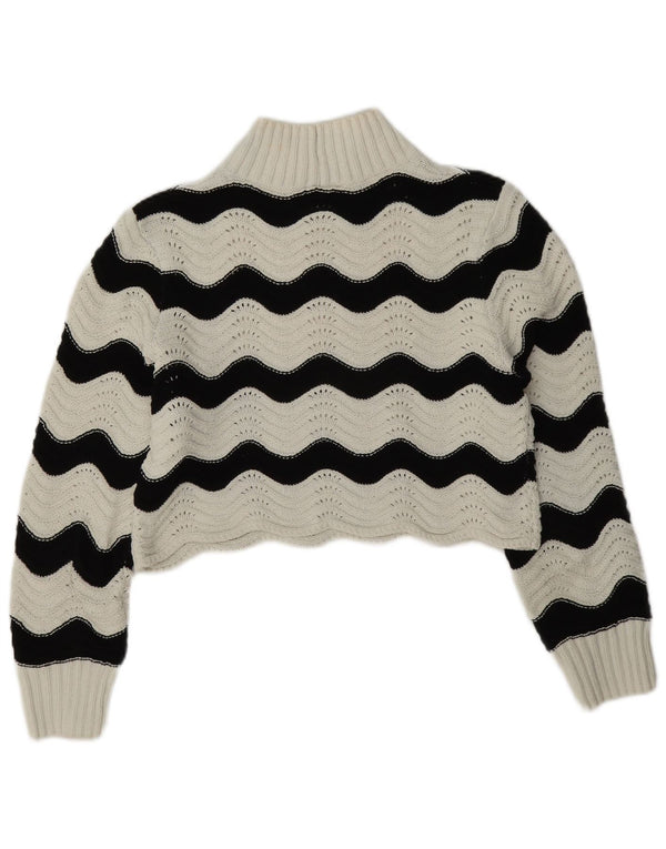 Damski sweter z golfem Zara UK 10 w małe białe paski